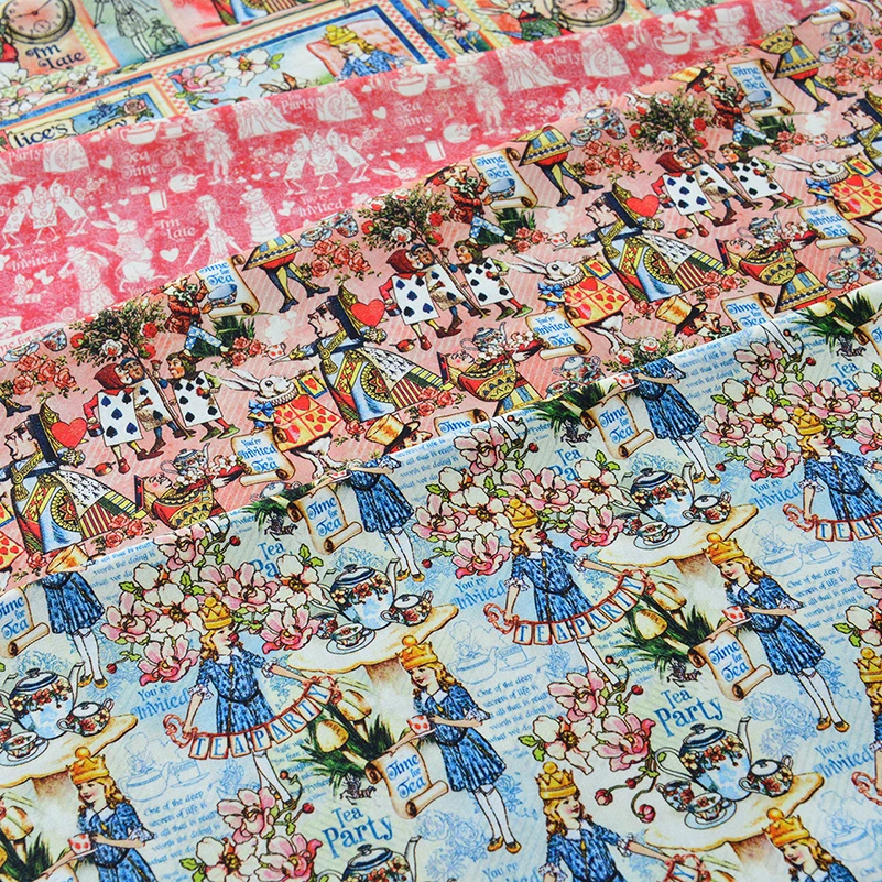 Patchwork Fabric DIY Handmade 100% Cotton Plain Printed Vintage Floral Rose Frame per Half Meter
