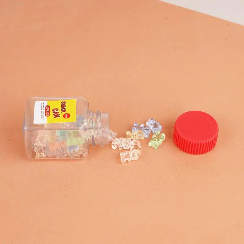 10 stks/set Poppenhuis Miniatuur Snackpot Simulatie Snoeppotten Model Poppenhuis Keuken Lege Flessen Decoratie Fantasiespel Speelgoed