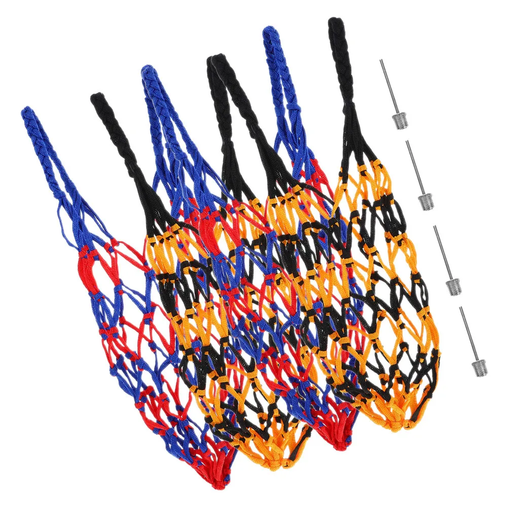 

4Sets Basketball Net Bag Portable Nylon Mesh Organizer for Sports Balls Including Football Soccer Volleyball Ball Net Bag