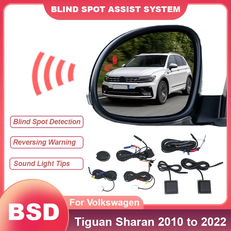 Car Rearview Mirror Smart Blind Spot Detection System BSD BSM BSA Radar For Volkswagen Tiguan 2010 to 2017 Sharan 2012 to 2022