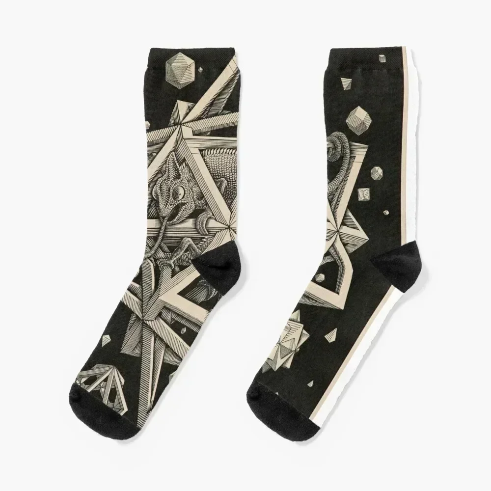 

Escher - Stars Socks colored Stockings compression Crossfit halloween Socks Man Women's