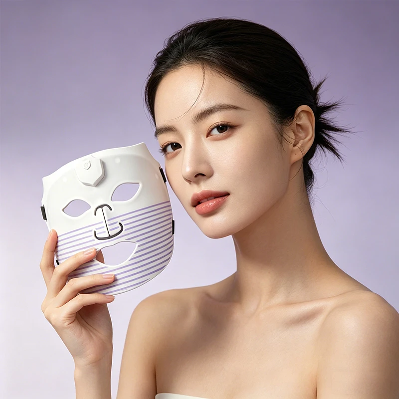 white-purple-led-light-face-mask-remove-fine-lines-portable-home-use-wireless