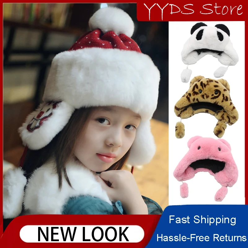 

Children's Knitting Wool Fur Thunderbolt Hat Real Otter Rabbit Fur Cartoon Hat Winter Thickening Ear Protection Parent-child Hat