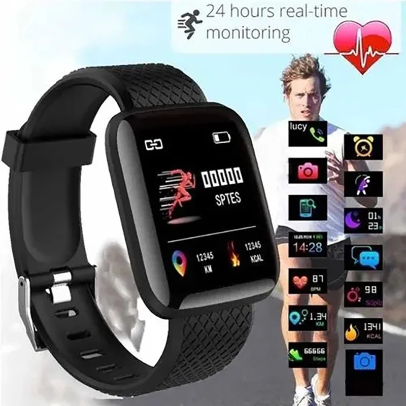 

1.3 Inch Color Screen Smart Watch 116 Plus Sport Smart Bracelet Fitness Watch Tracker Heart Rate And Blood Pressure