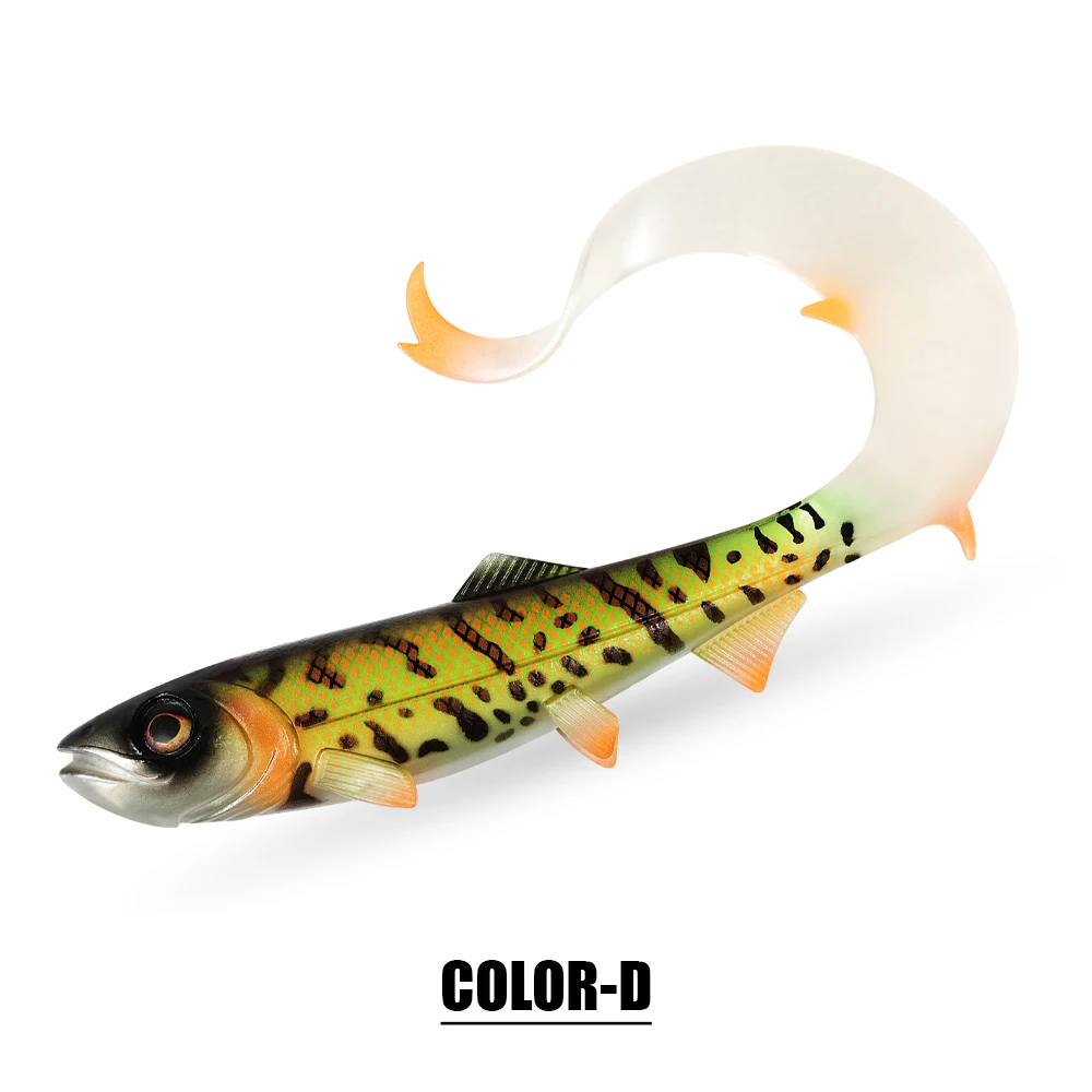 Spinpoler 17.5 cm 22 cm Firebomb Lange Golvende Staart Grub Zachte Swimbait Vissen Lokken Grote Snoekbaars Aas Zander Meerval visgerei