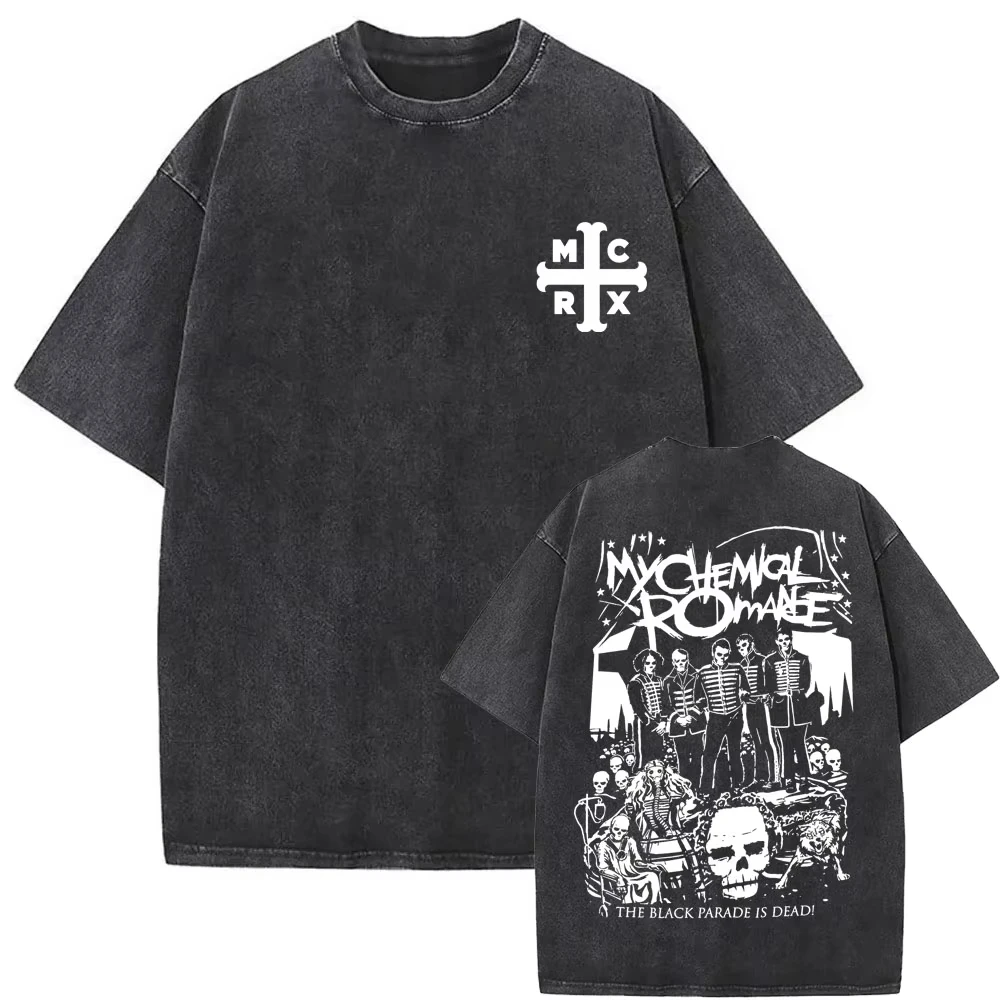 

Лидер продаж 2025 года, винтажные футболки My Chemical Romance The Black Parade Is Dead с круглым вырезом для мужчин и женщин, футболка в стиле панк, эмо-рок