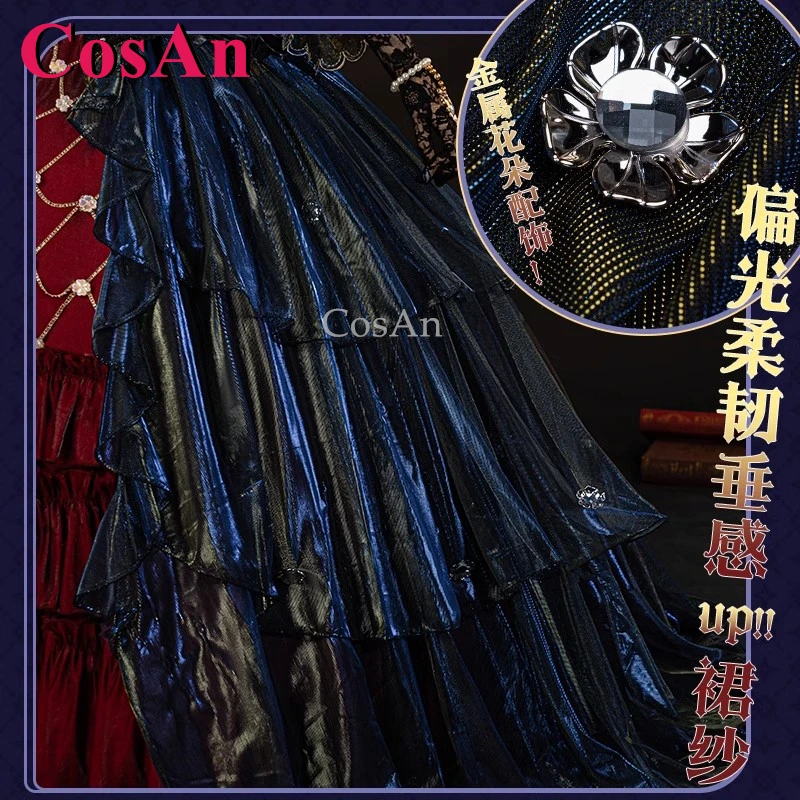 คอสแอน เกม ไอดีนิตี้ วี แมรี่ คอสเพลย์เครื่องแต่งกายราชินีแห่งความเลือดเนื้อใหม่สกินชุดที่เป็นทางการอย่างหรูหราปาร์ตี้ฮาโลวีนสวมบทบาทเสื้อผ้า S-XXL