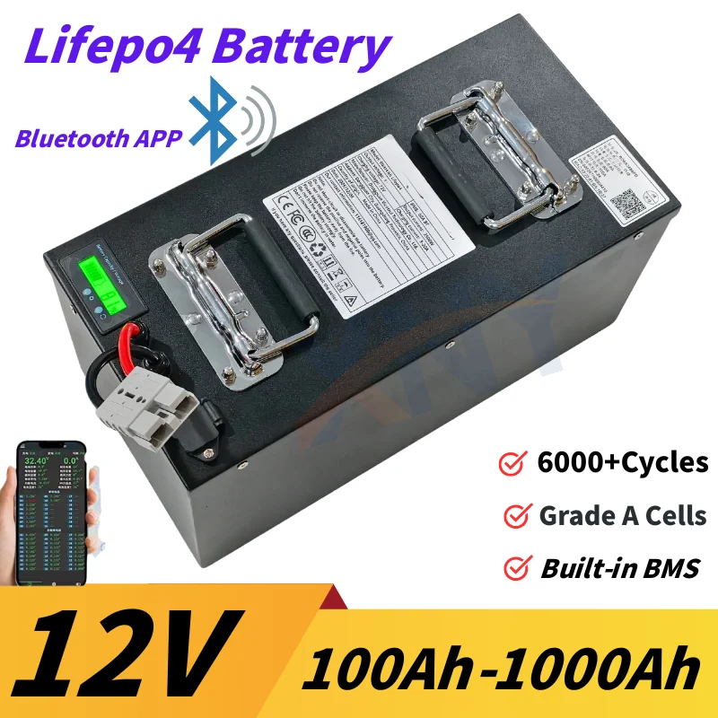 Lifepo4 Battery 12V High Capacity 200Ah-1000Ah for Off-Grid Household Office UPS RV Boat - Grid-Independent Electricity Solution