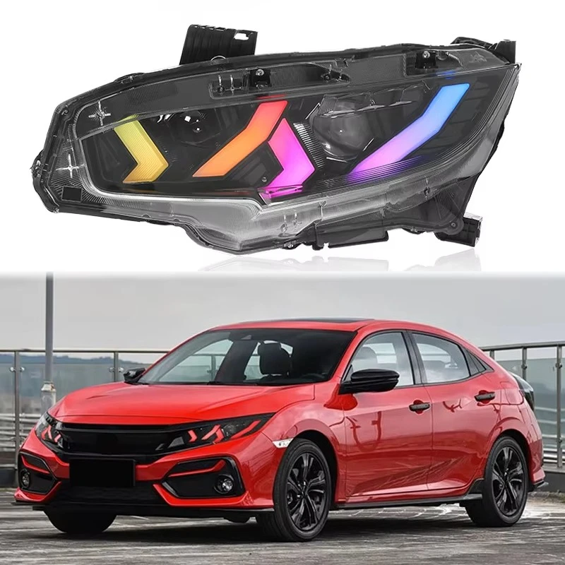 Applicable 16-21 for Honda Tenth Generation for Headlight Assembly Modified RGB Daytime Running Light Lens Flowing Light Turn