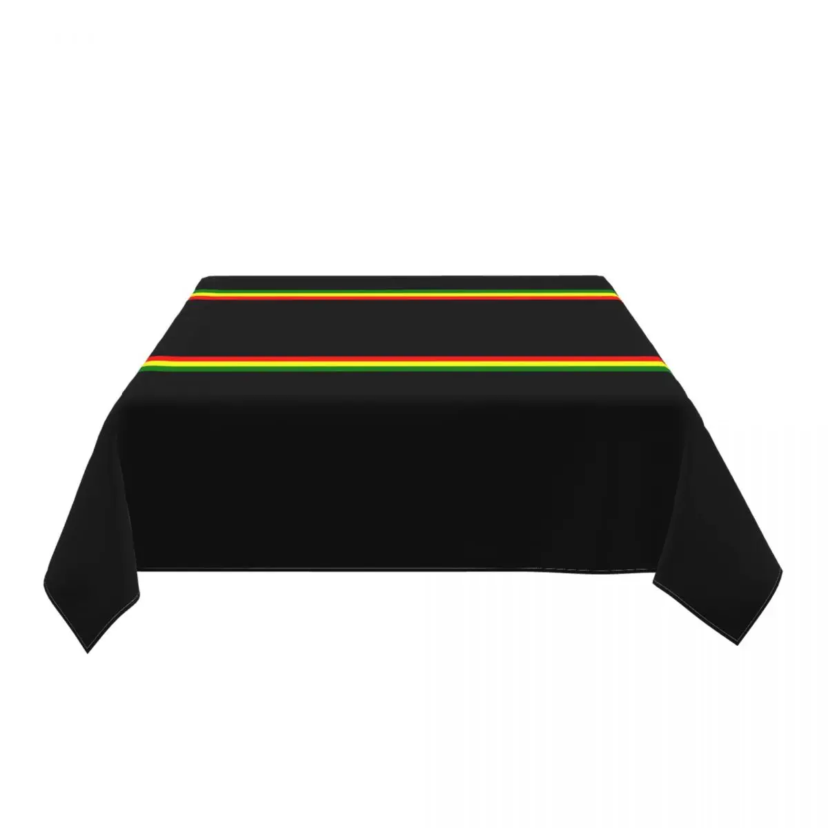 Rectangular Waterproof Reggae Rasta Stripe Colors Pattern Tablecloth Backed Edge Table Cover Jamaican Jamaica Proud Table Cloth