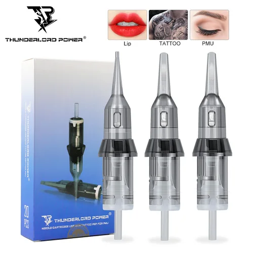 20 piezas aguja de cartucho de tatuaje de maquillaje permanente agujas de maquillaje permanente esterilizadas para máquina de pluma de tatuaje agujas de tatuaje