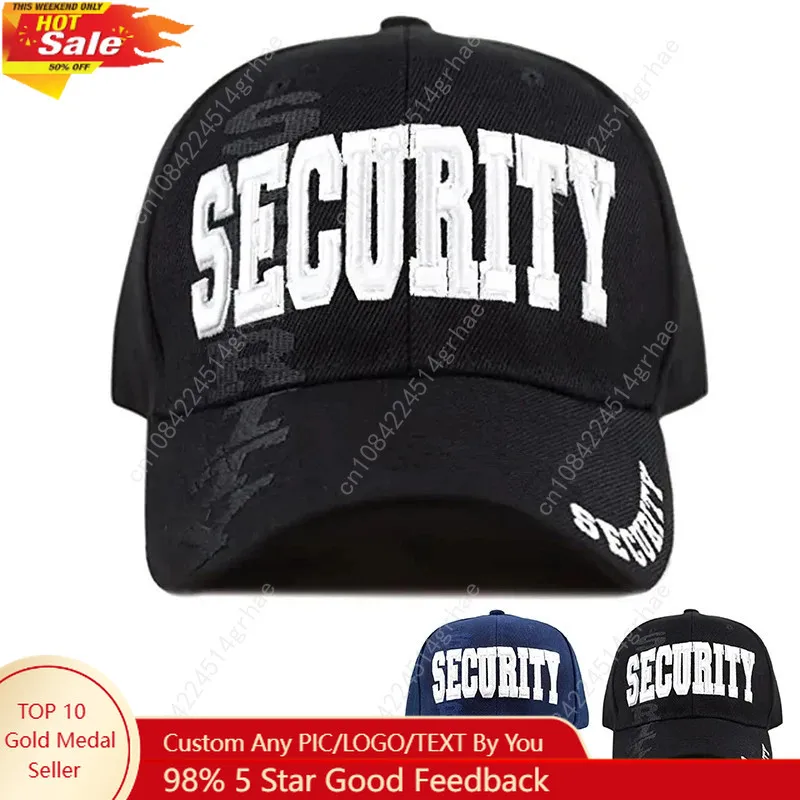 Unisex SECURITY Letter Embroidery Baseball Caps Spring and Autumn Outdoor Adjustable Casual Hats Sunscreen Hat