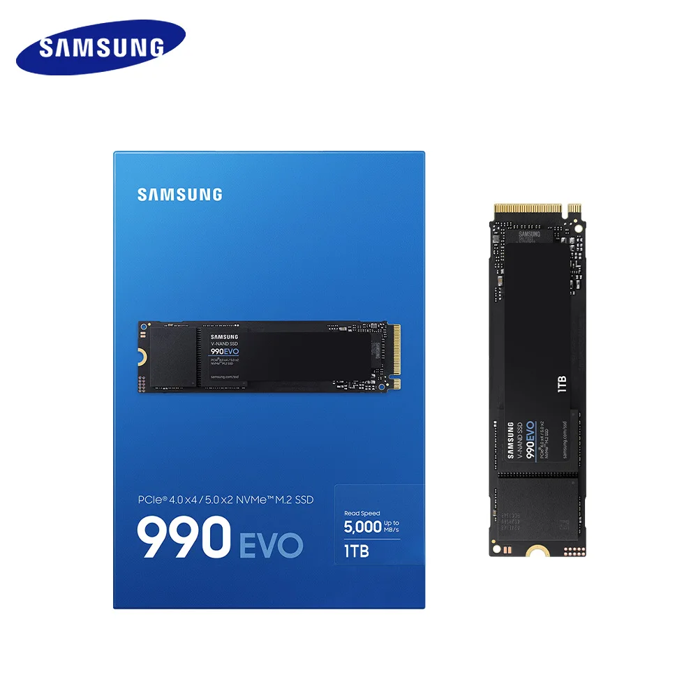 SAMSUNG 990 EVO PCIe 5.0 x2 NVMe SSD Solid State Drive 1TB 2TB NAND M.2 2280 Hard Drive Up to 5000Mb/s Internal Hard Disk for PC