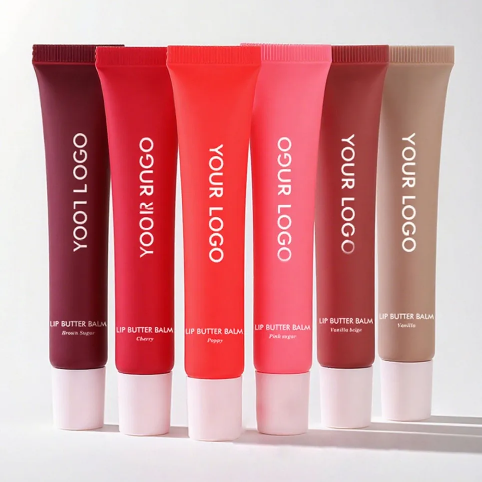 15ml 보습 립글로스 펩타이드 버터 밤 립 글레이즈 글로스 프라이빗 라벨 커스텀 로고 비건 메이크업 도매