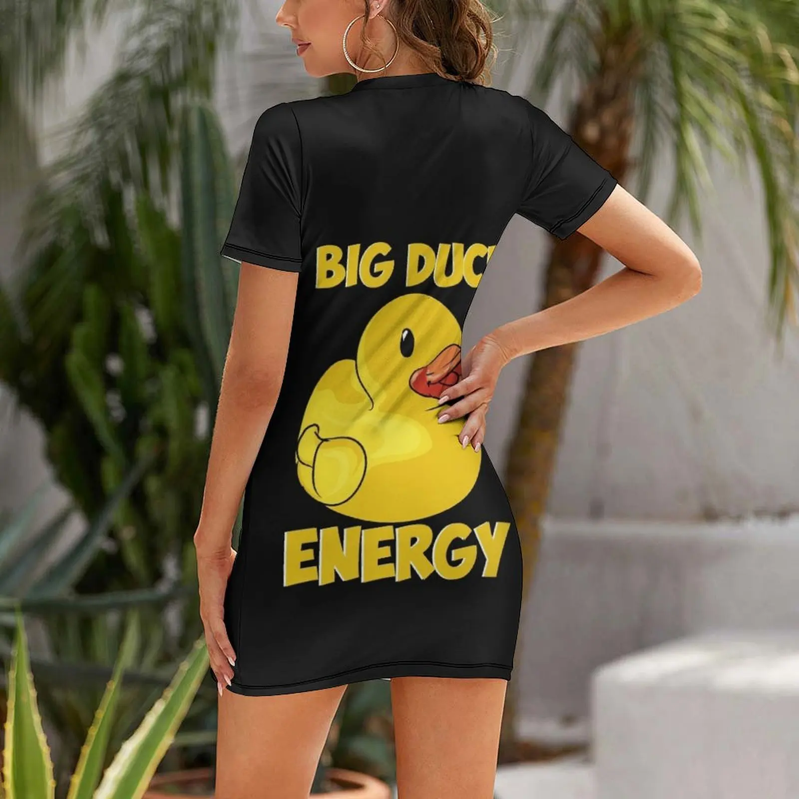 Big Duck Energy (for dark cloths) Short Sleeved Dress womens clothing Beachwear