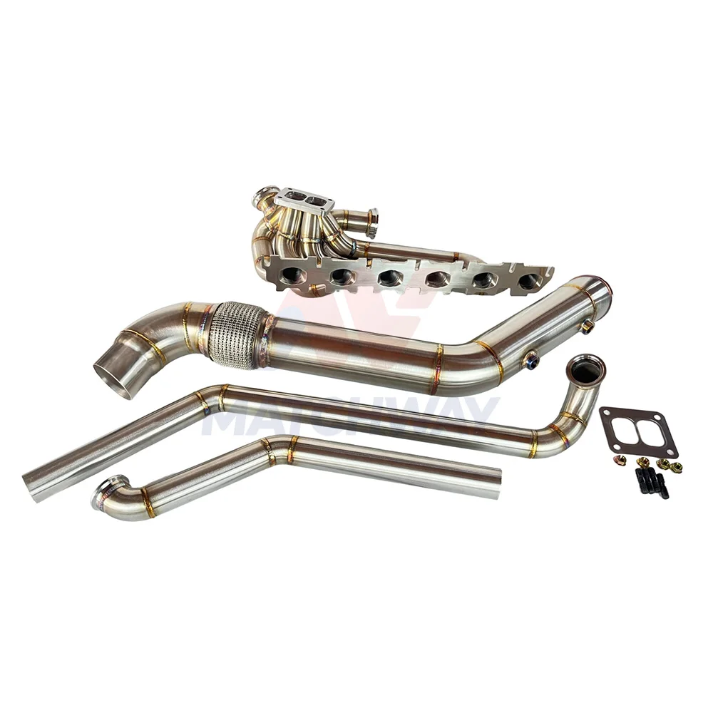 High Performance 3mm Thick SS304 T4 Twin Scroll Turbo Manifold Kit for BMW Gen1 B58 Quality Exhaust Manifold Downpipe