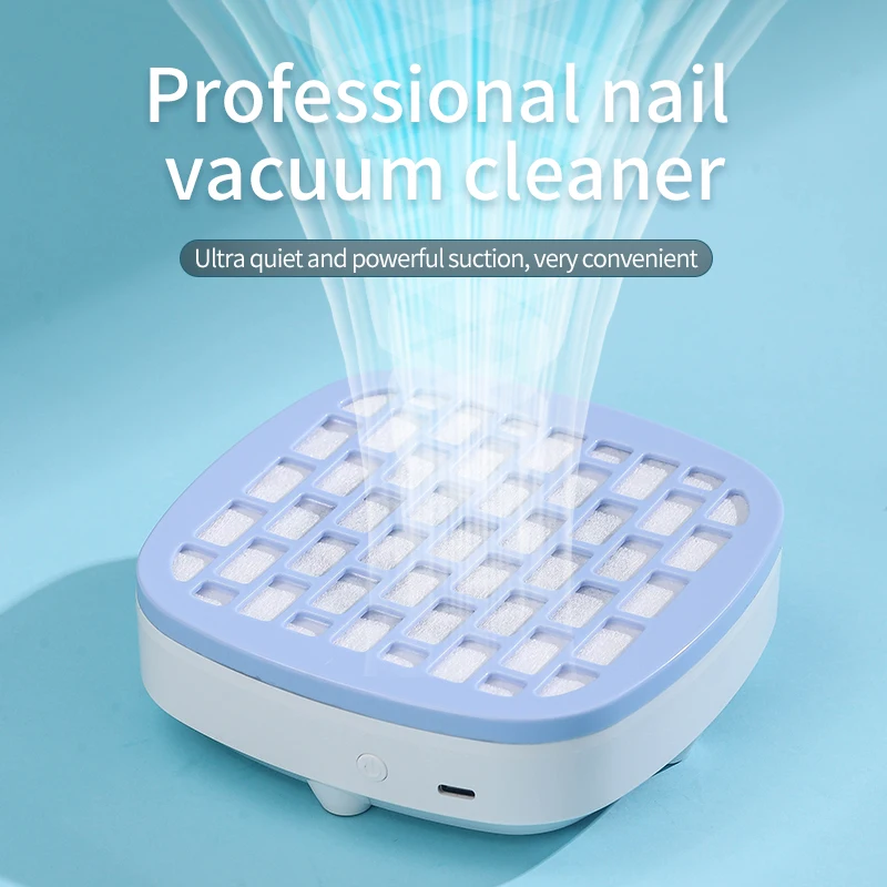 Portable Nail Dust Collector Extractor Fan For Manicure Machine Powerful Nails Vacuum Cleaner With Detachable Dust Filter Screen