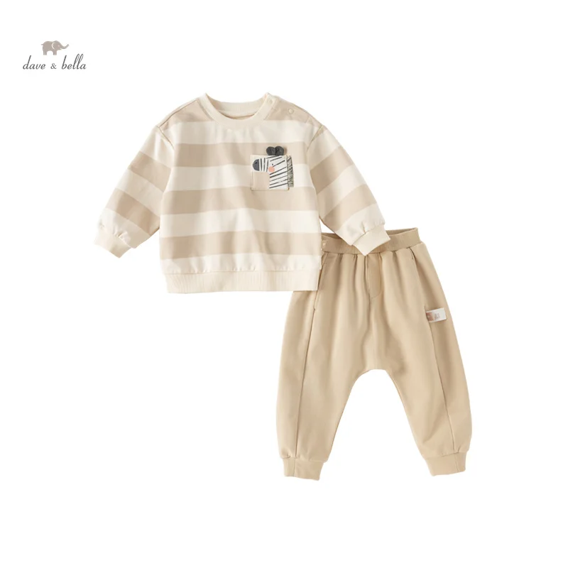 Dave Bella Children's Suit 2024 New Spring Boy’s Two-Piece Knit Sweatshirt Comfortable Casual Fashion Sport Outdoor DB1248453