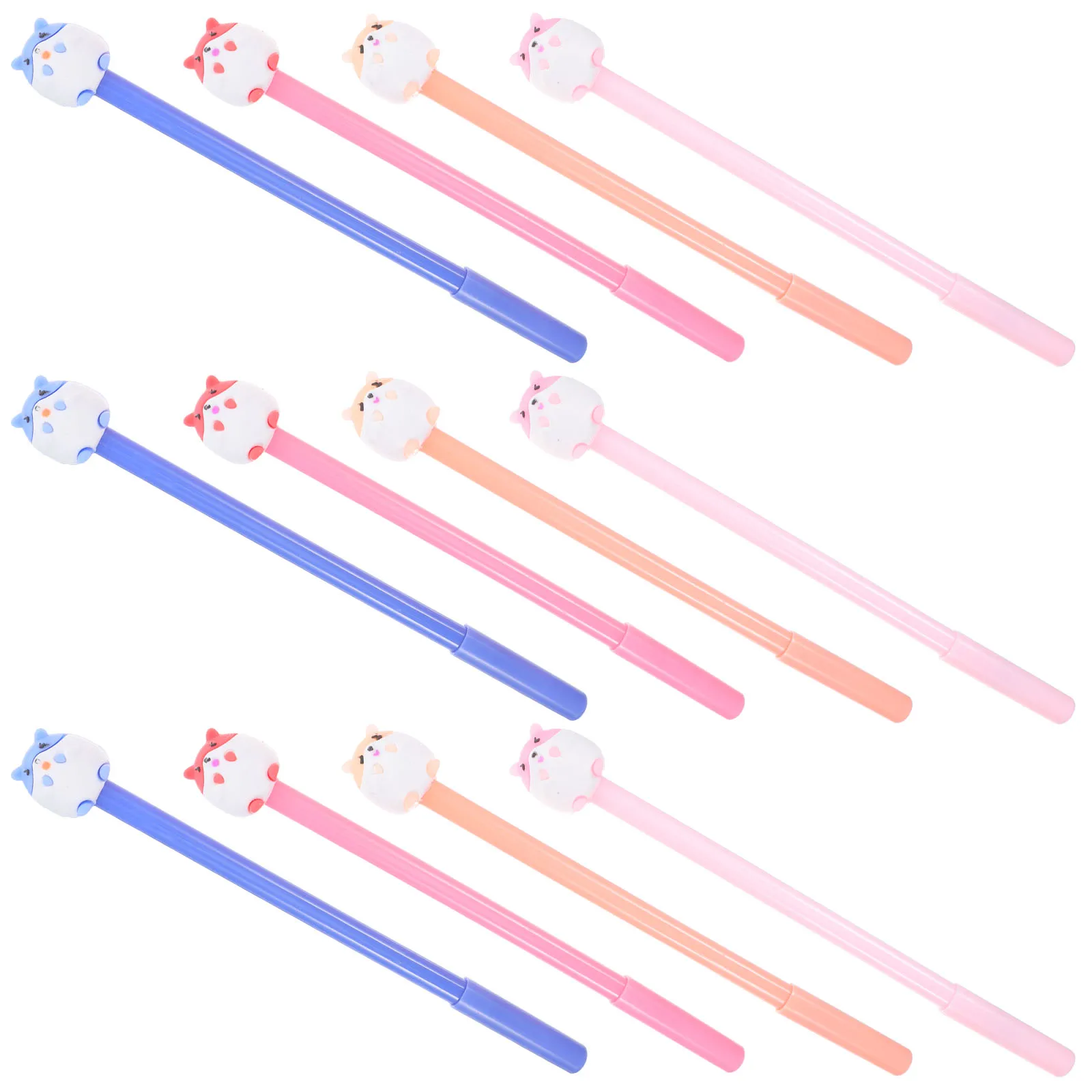 

12 Pcs Creative Neutral Pens Unique Hamster Design Comfortable Novel Writing Stationery Replaceable Core School
