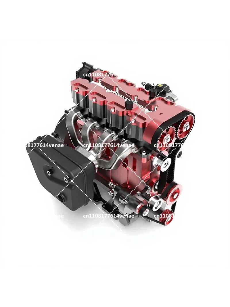 Four-Valve Turbocharged Steam Engine Model, Independently Lubricated Water-Cooled Twin Cams
