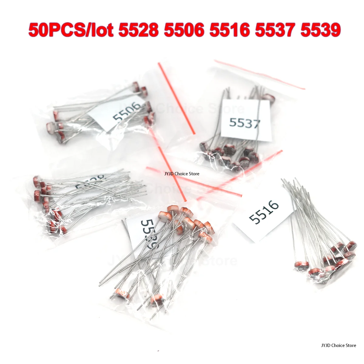 50PCS/lot LDR Photo Light Sensitive Resistor Photoelectric Photoresistor 5528 5506 5516 5537 5539 GL5528 For Arduino