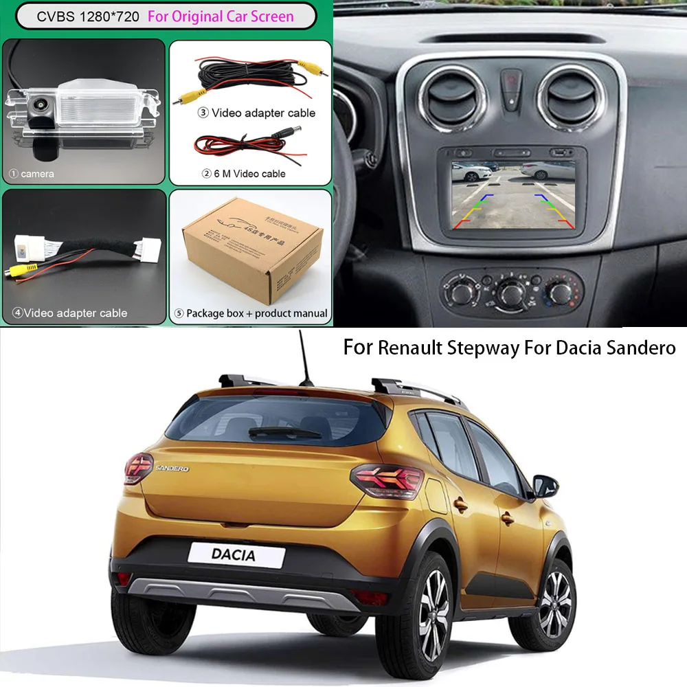 

For Renault Stepway For Dacia Sandero Connect OEM Original Factory Screen 24 Pin adapter Cable HD Rear View Camera Plug and Play