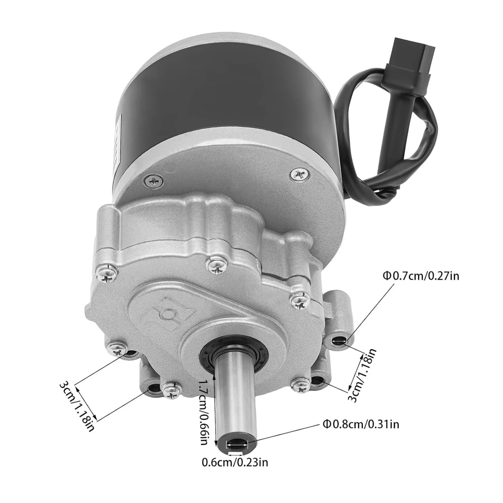 250W 24V Brushed DC Gear Motor, MY1016Z 75RPM Low Speed Motor for Beach Bikes & Mobility Scooters, Corrosion-Resistant Electric Motor view 6