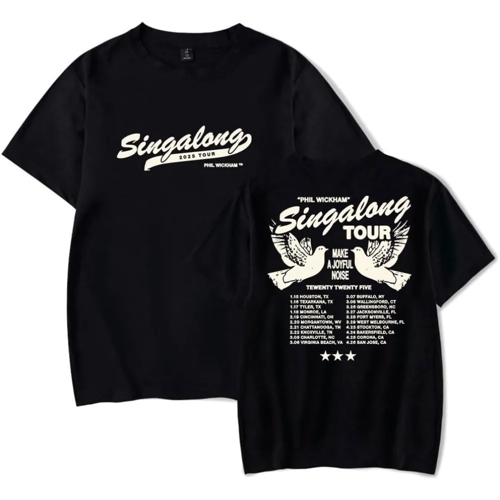 

Phil Wickham Singalong 2025 Tour Short Sleeve Merch Tee Women Men Crewneck Fashion T-shirt Unisex Tops