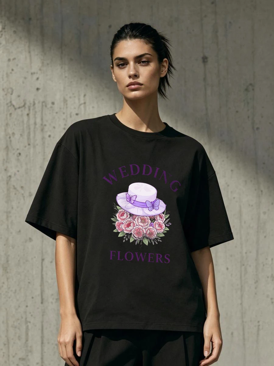 T-shirt Cool Lady Discernible en coton doux et respirant, idéal pour l'été, le campus, la jeunesse, la qualité, la mode, l'essentiel quotidien