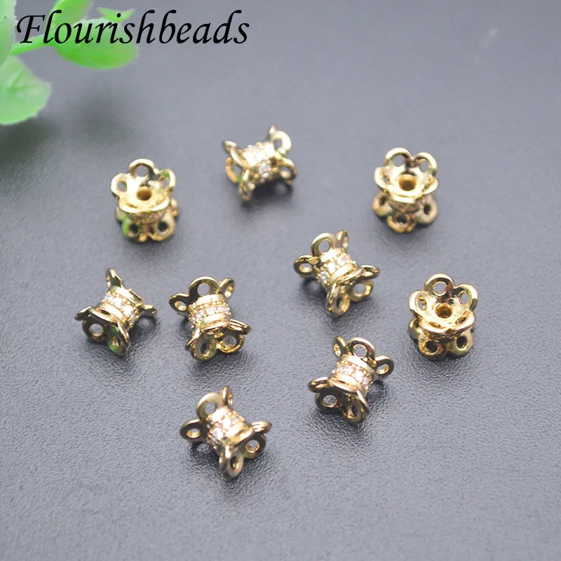 

50pcs/lot 6mm Gold Plated Flower Shape Spacer Loose Beads for DIY Necklace Beacelet Decora Bead Jewelry Findings