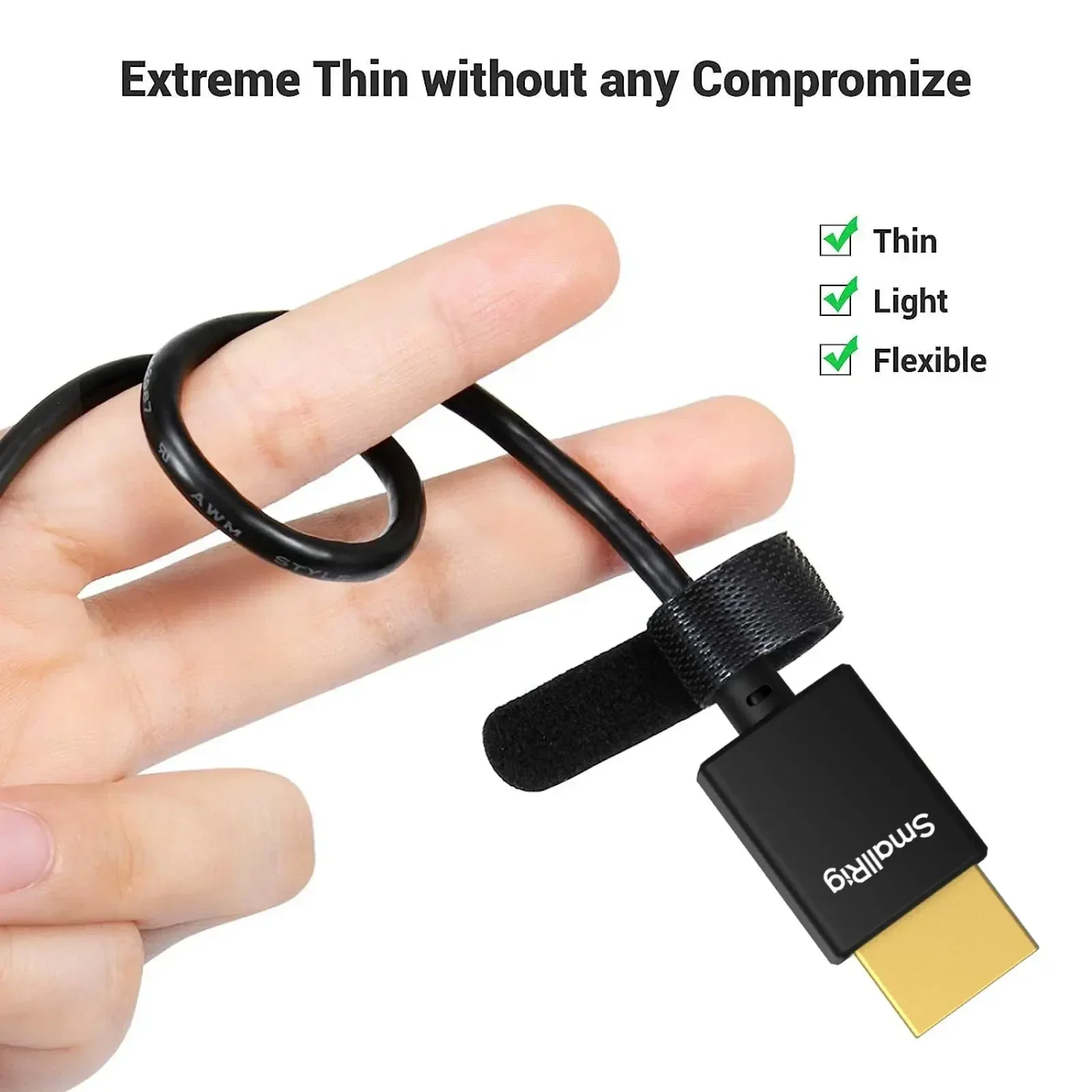 SmallRig Ultra Slim High Speed Micro Full Sized 4K HDMI-compatible A to A/D to A 100cm Camera Cable For Sony Nikon Canon