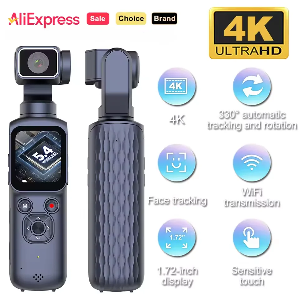 Pocket Panoramic 4K Handheld Camera Sports Camera with WIFI, Mobile Live Streaming, Outdoor Travel Video Recorder image 3