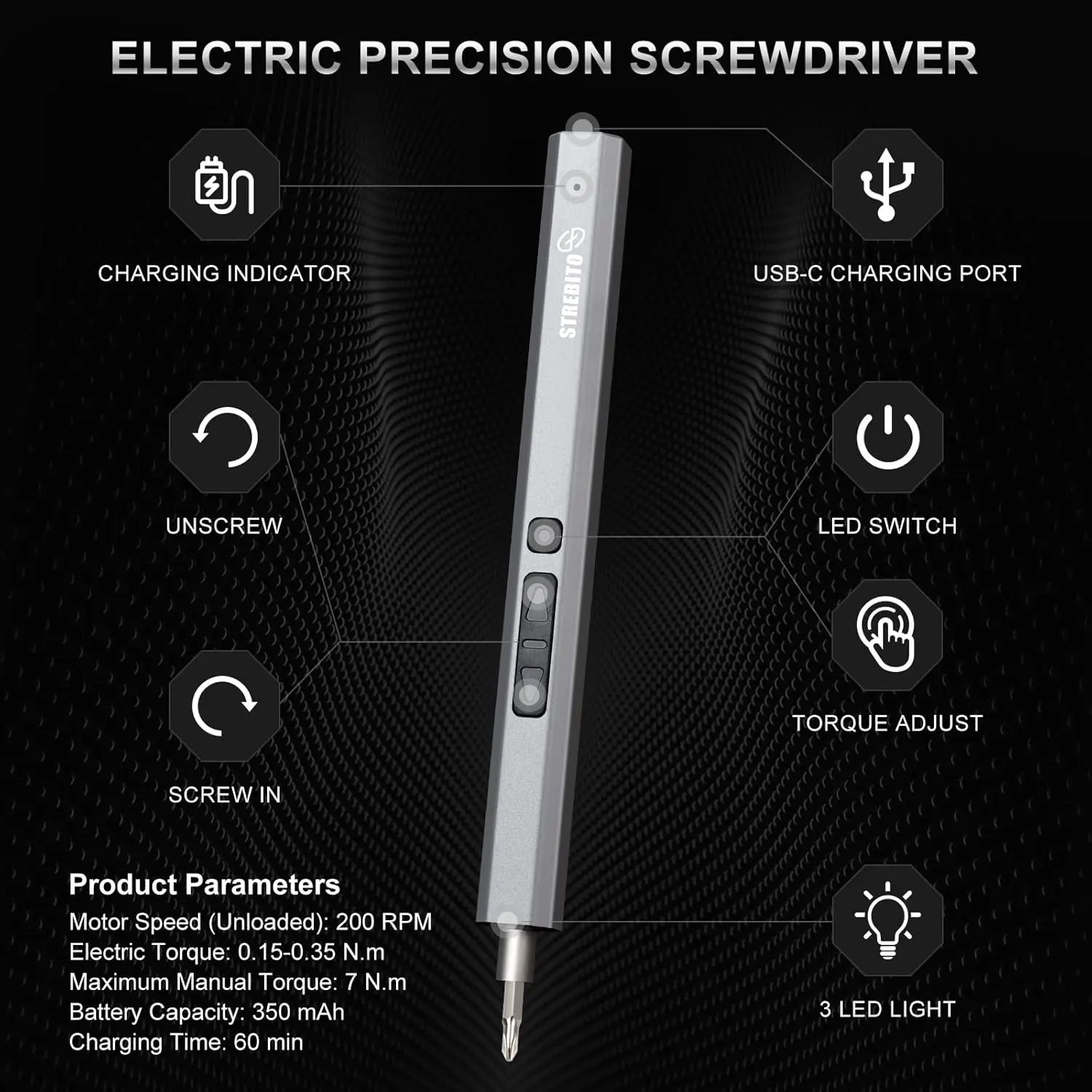 Mini Electric Screwdriver Set 144-Piece Electric Precision Screwdriver, Rechargeable Small Electric Screwdriver Kit