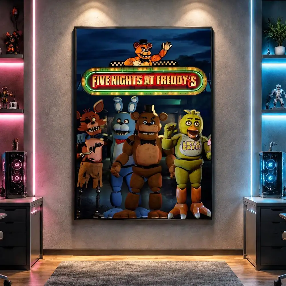 Game F-Five Nights at Freddy's Horror Poster Wall Art Bedroom Living Room Dorm Bar Cafe Gym Studio Home Decor Gifts