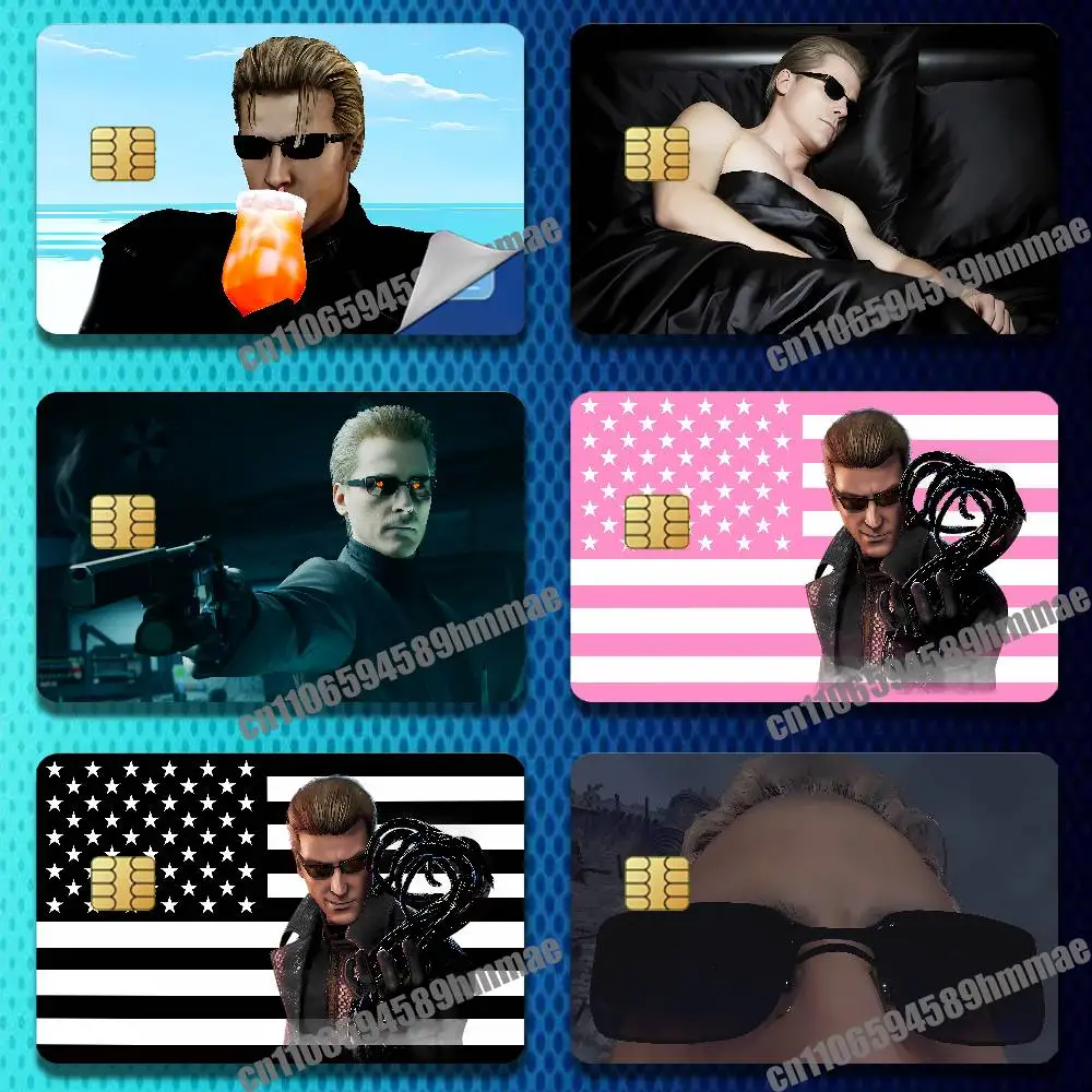 

For R-Resident Evil Albert Wesker Sticker Paper Skin ID Bank Credit Film Self-adhesive Card Cover Decoration