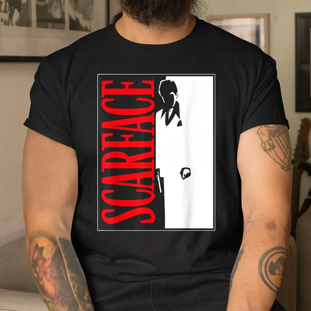 Haunt Reaper Men T Shirt Scarface Black And White Movie Poster Shirt O-neck Short Sleeve Plus Size Top Tees 6XL