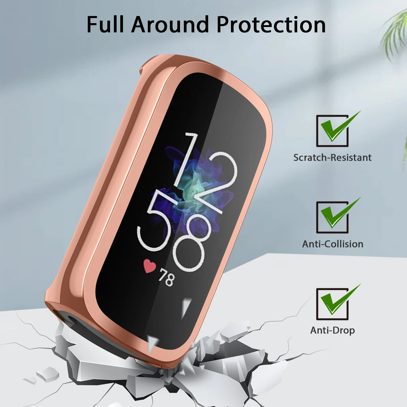 Protective Case For Fitbit Luxe Full Screen Protector Cover Smart watch Bumper Soft TPU Plating Durable Case Shell Accessories