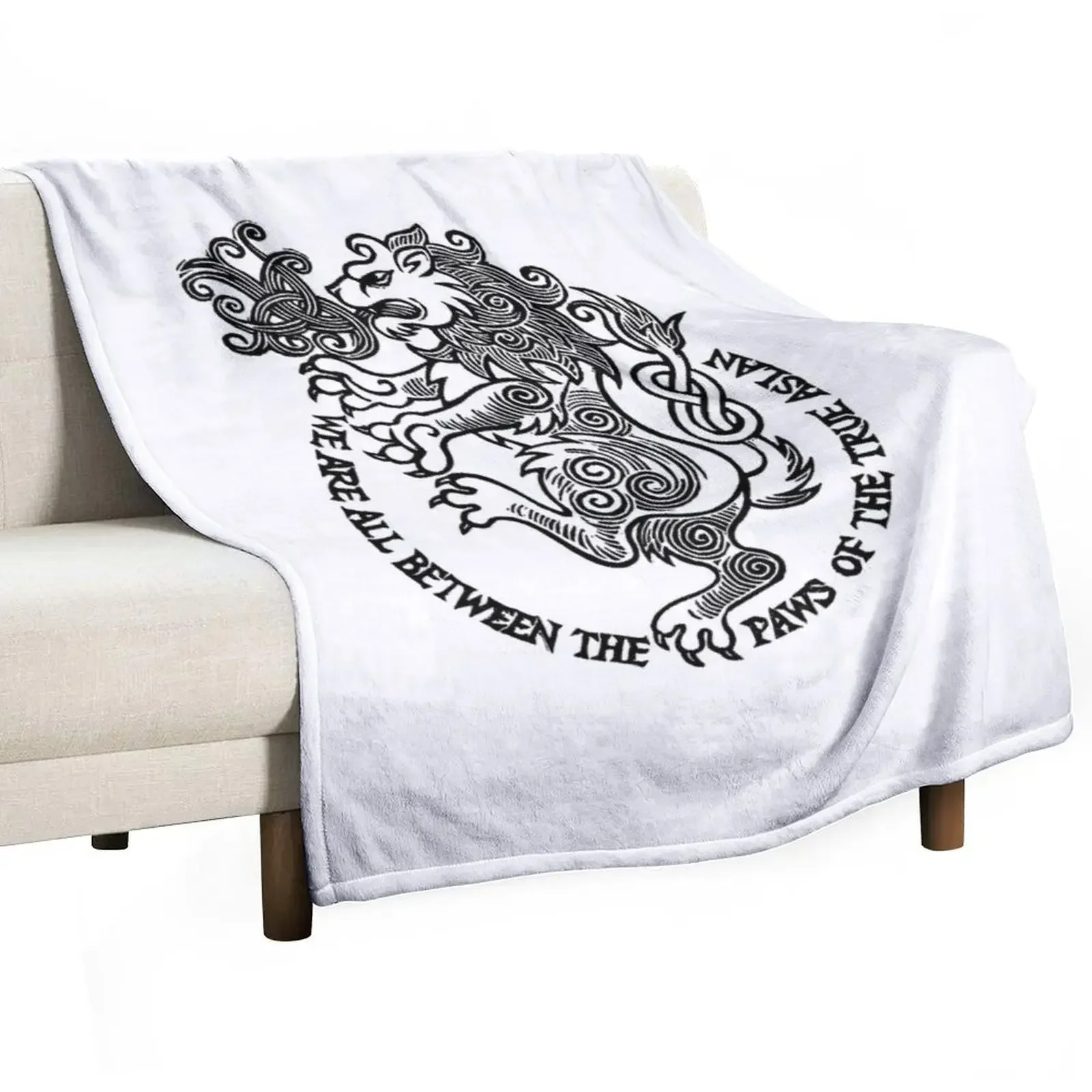 

Lion's Paws Linocut Throw Blanket Soft Big Plush funny gift Fluffys Large Blankets