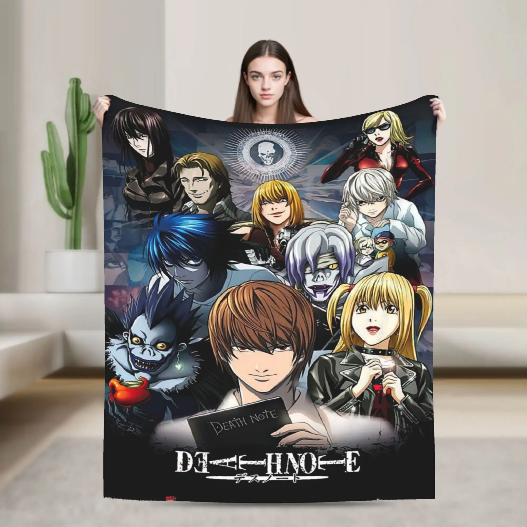 Deathes Notes   Blanket  Warm Print Plush Throw Blanket For Living Room Travel Flannel Bedspread Bed Cover