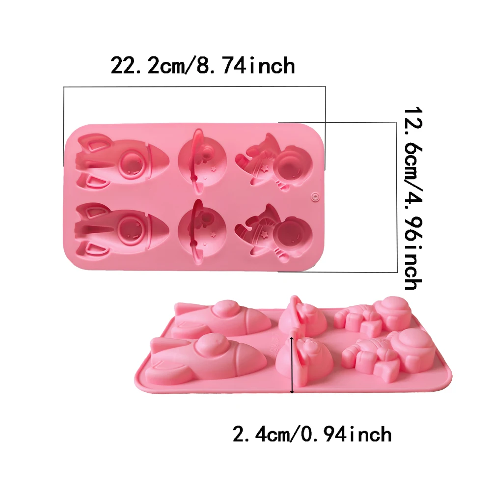 قطعة واحدة من قالب السيليكون على شكل رائد فضاء صاروخي إبداعي، مثالي للكعك والحلويات والجيلي والشوكولاتة وأدوات الخبز وما إلى ذلك