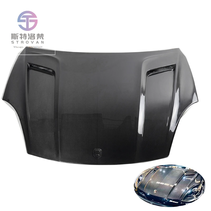 

Langyu авто внешние аксессуары сухая крышка двигателя из углеродного волокна для Porsche Cayenne 9Y0 9YA обновление TKT стиль капот двигателя