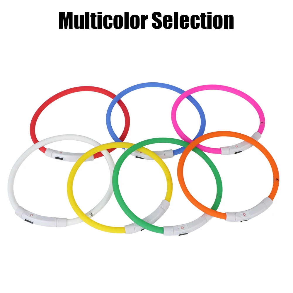 Led Usb طوق بكلاب ليلة مضيئة تهمة طوق ليلة السلامة وامض توهج طوق الكلب منع فقدان الحيوانات الأليفة الملحقات #5