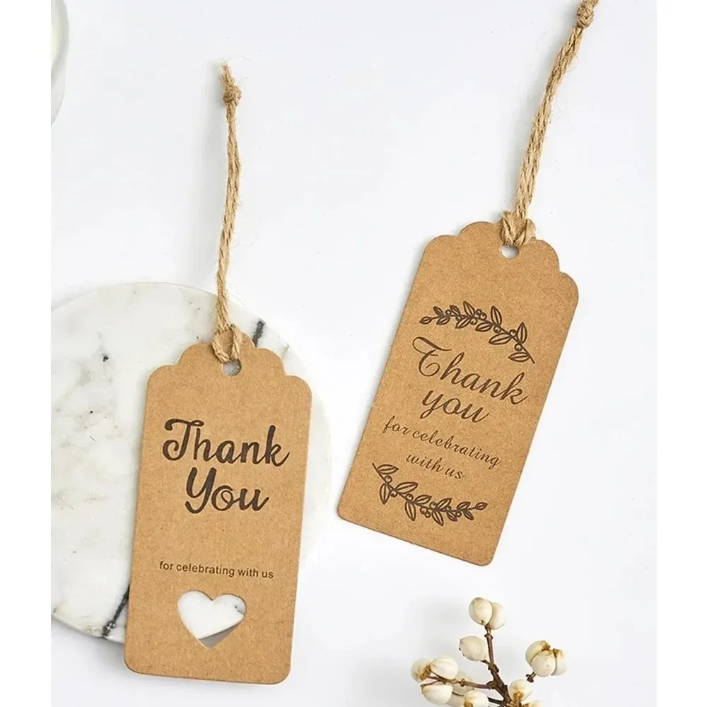 تسمية جديدة 100 قطعة 5*3 سنتيمتر التعبئة والتغليف براون كرافت ورقة العلامات DIY بها بنفسك التقوقع التسمية هدية الزفاف تزيين العلامة #2