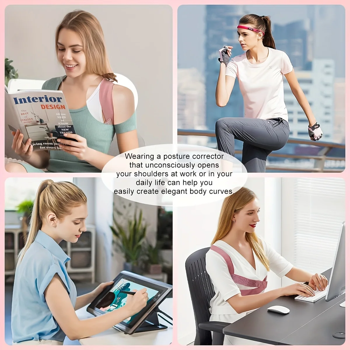 الصدر مصحح الوضعية غير مرئية محدد شكل الجسم المرأة قابل للتعديل مطاطا الظهر حزام داعم الكتف هدفين محدد شكل الجسم مشد #6