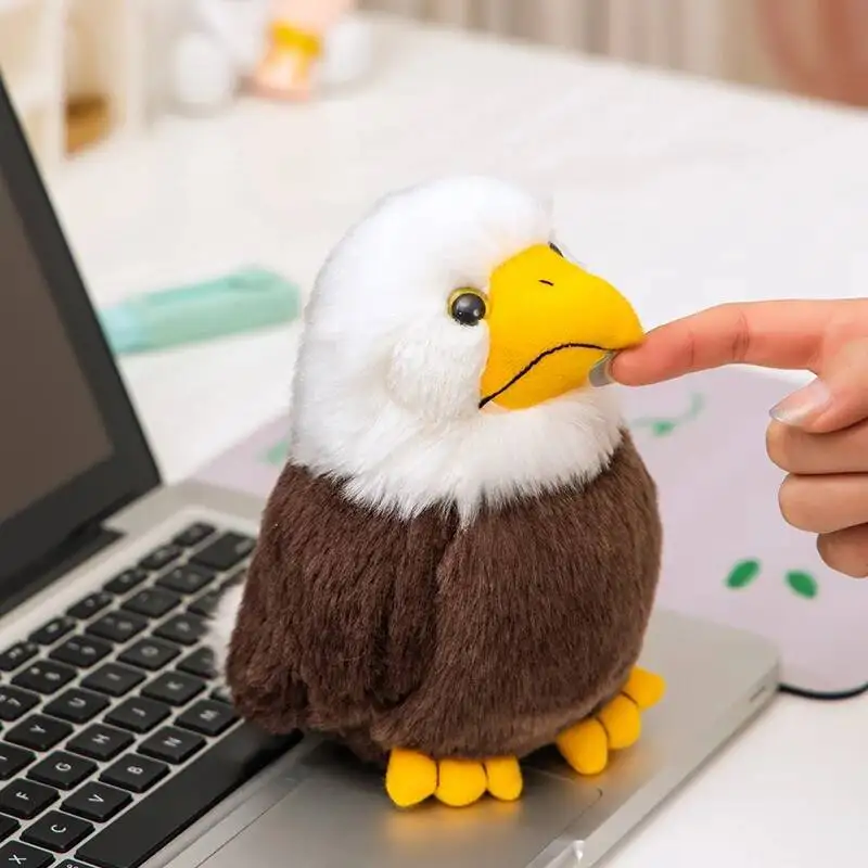 17 cm Weißer Weißkopfseeadler Vogel Gefüllte Stehende Kleine Simulation Fuzzy Tier Plüschtier Männer Geschenk