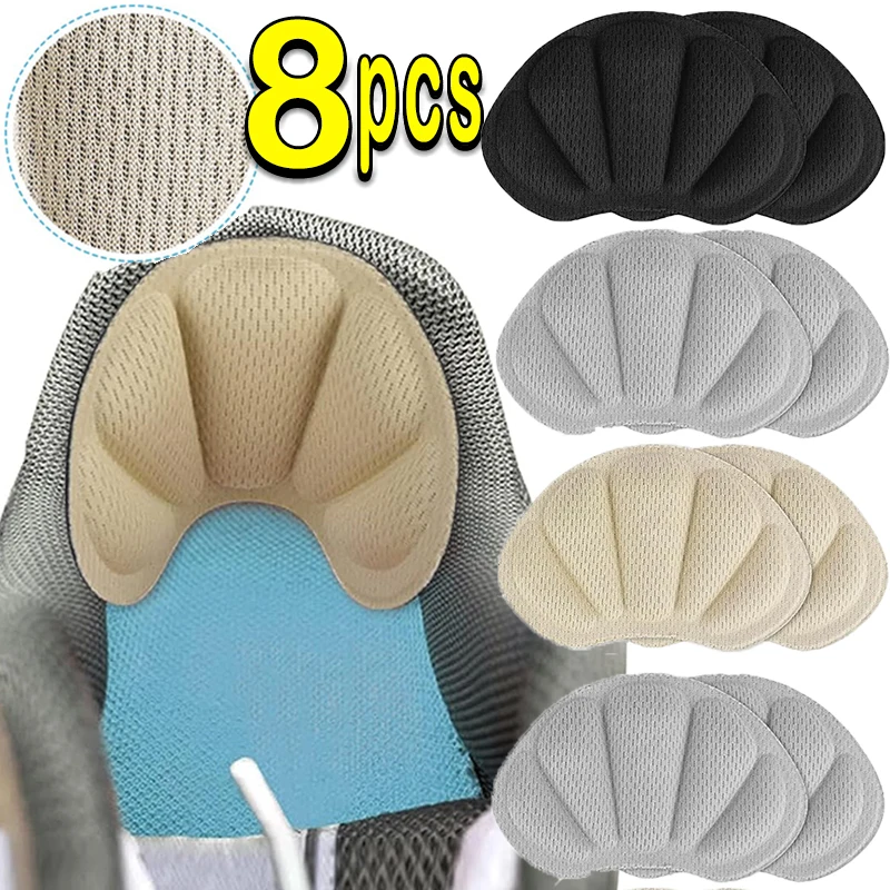 8pcs Insoles Heel Pads Lightweight for Sport Shoes Adjustable Cute Size Back Sticker Antiwear Feet Pad Cushion Insole Heels