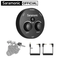 Saramonic AX1 Microphone Audio Adapter Mixer for DSLR Mirrorless Video Cameras Smartphones Recorders Laptops Youtube Streaming