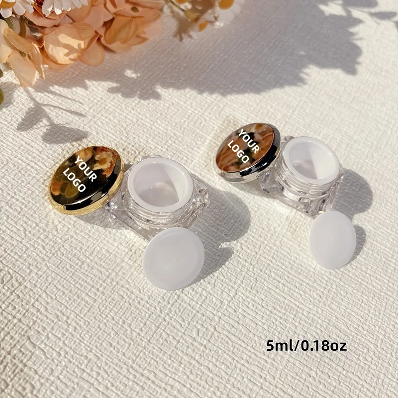 

【Logo Custom】50Pcs Customized New Design 5g Fancy Diamond Shape Plastic Acrylic Cosmetic Cream Jar with Gold/silver Lid