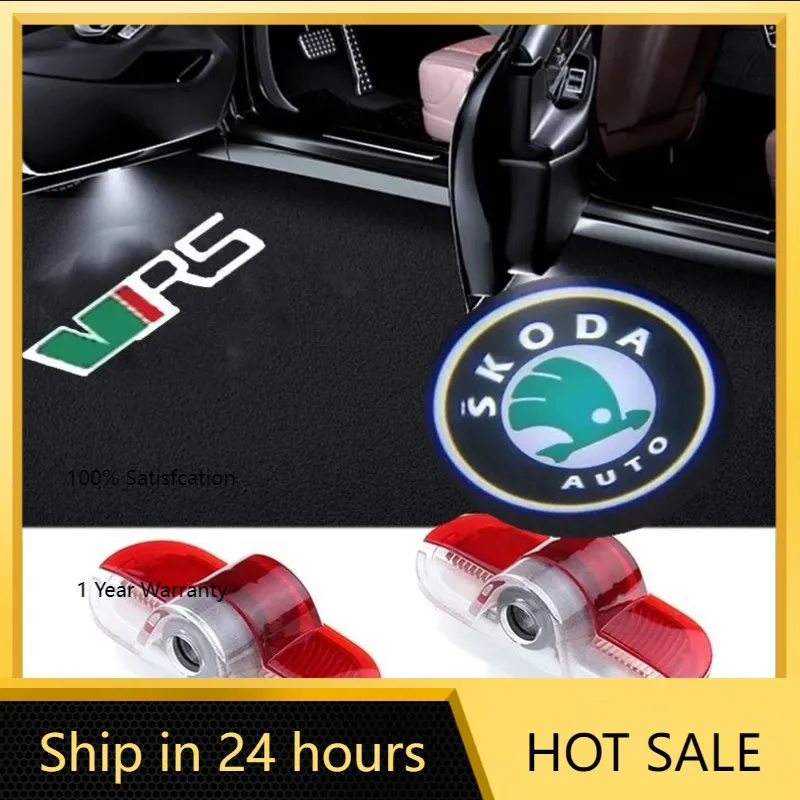 

Автомобильная наклейка 2026 Горячая 2 шт. светодиодная декоративная дверь 3D Ghost Shadow проектор любята логотип для Skoda Octavia A5 1Z 2 MK2 2001 -