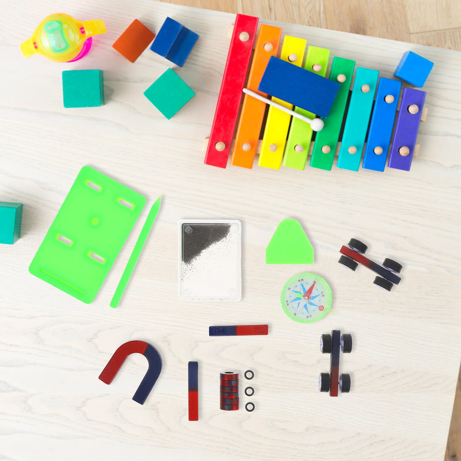 مجموعة واحدة من أدوات تجربة العلوم المغناطيسية لأدوات تعلم الفيزياء، مجموعة تجربة علمية للطلاب في الفصول الدراسية للاستخدام المنزلي #1